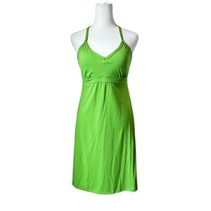 Athleta Lime Green Active Dress Built-in Bra Racerback Small Athleisure Tennis